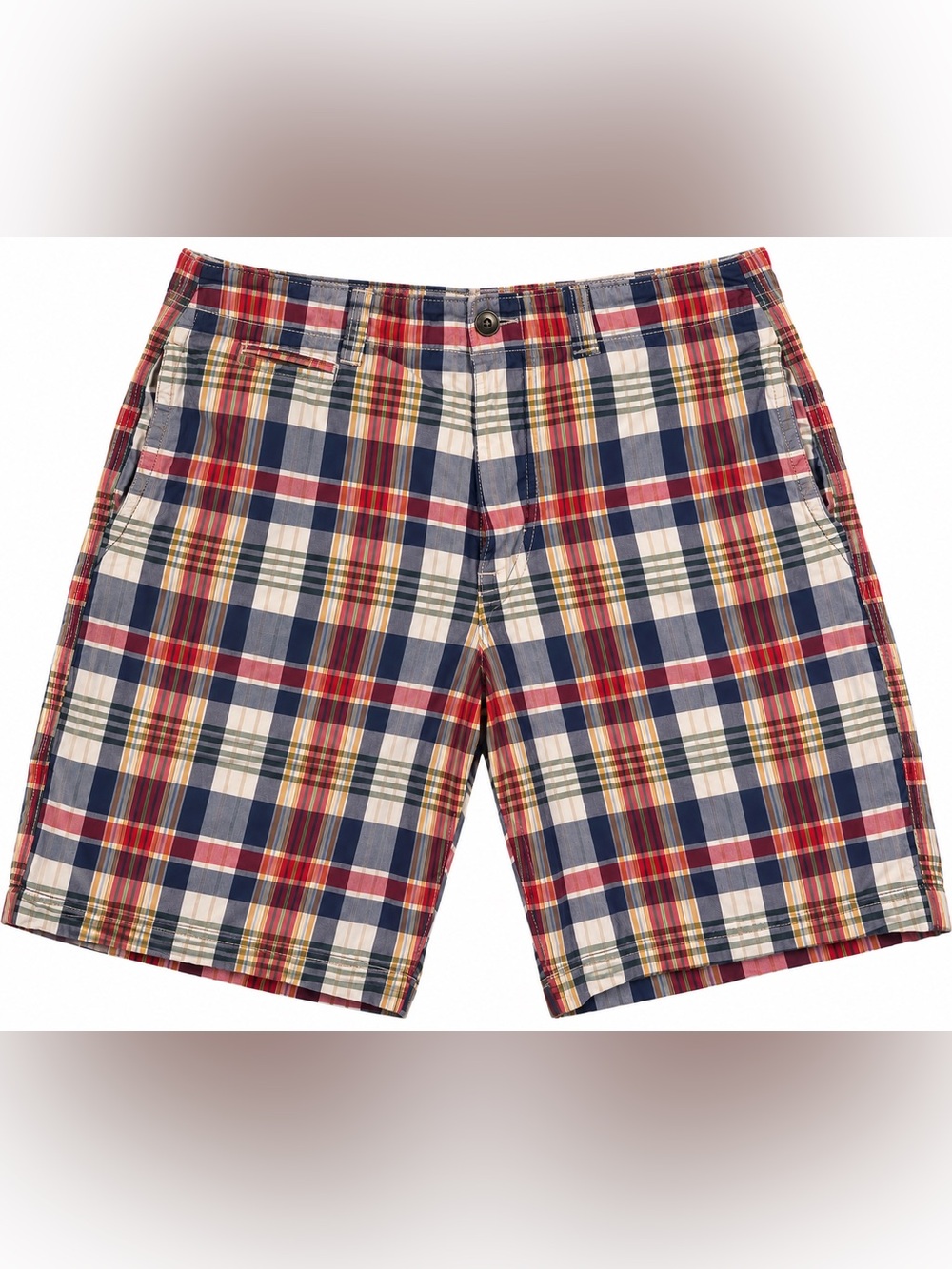 Y2K American Eagle Men’s Size 32 Plaid Madras Shorts 100% Cotton Preppy
